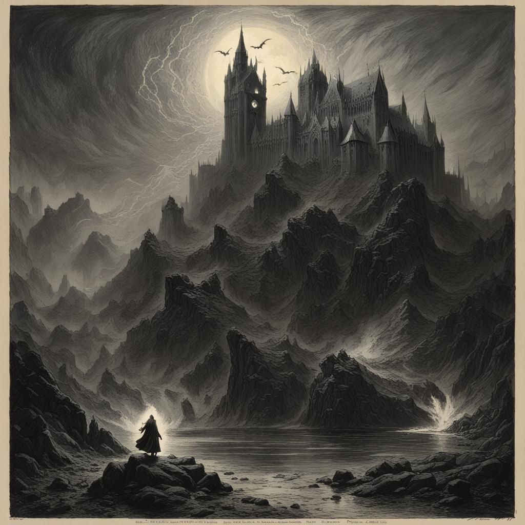 Dark Elemental Magic in Horror Style