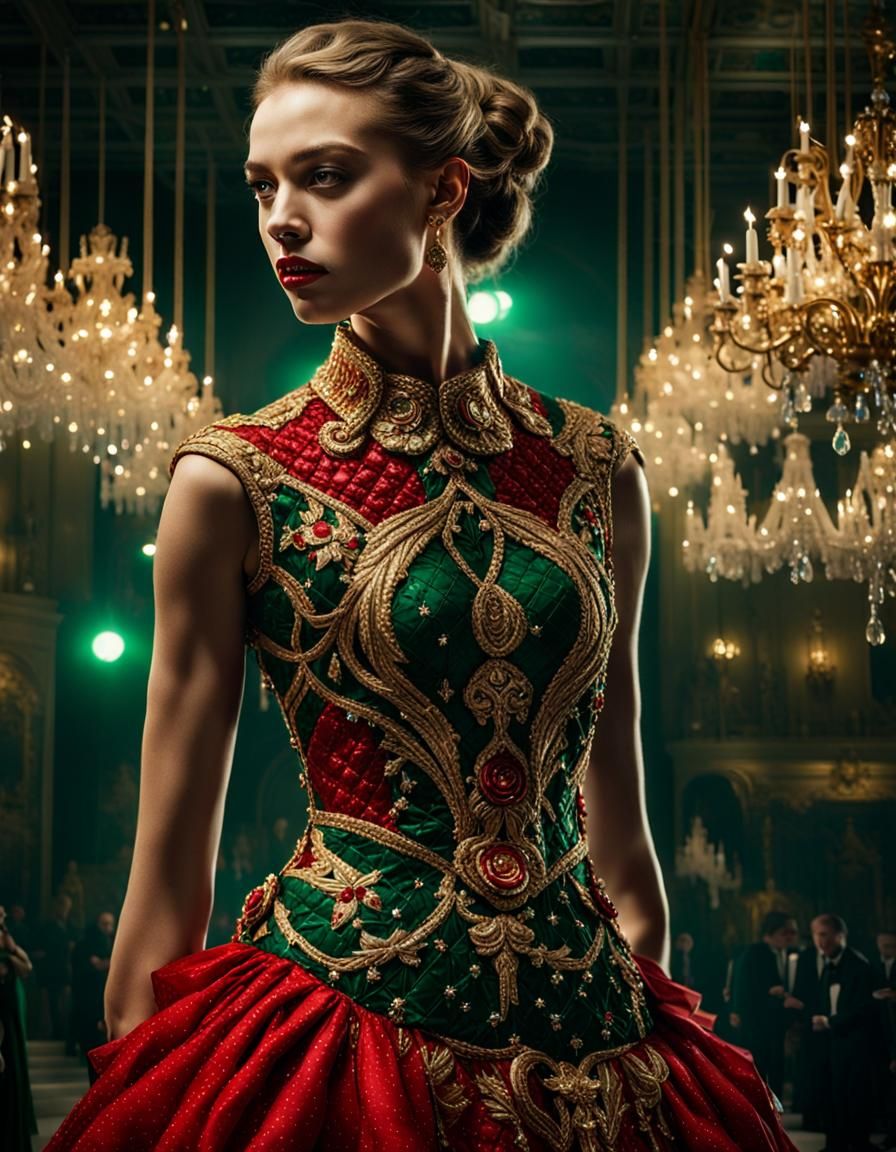 Woman in Royal Dress, Hyperrealistic Portrait