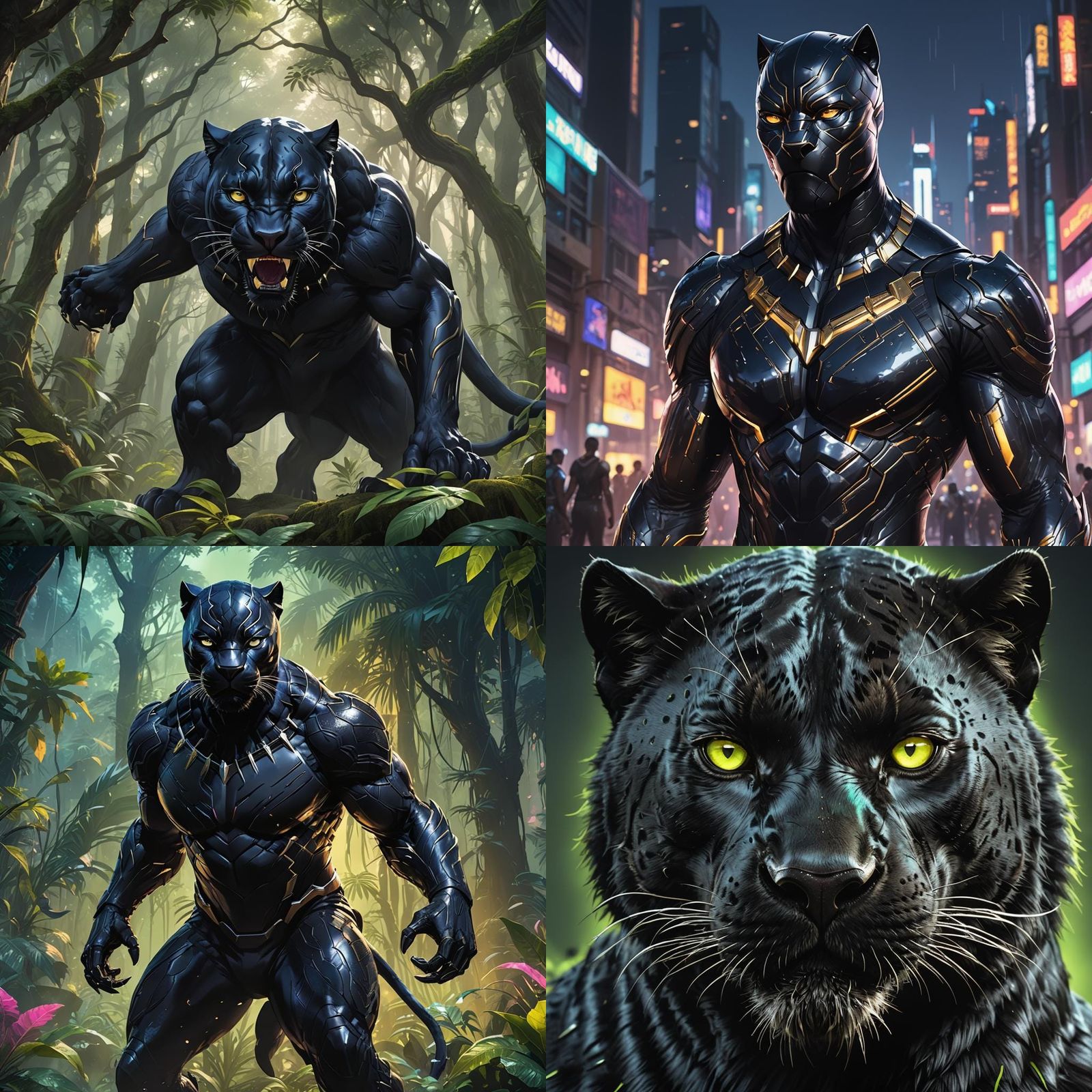 Black Panther: Badass Animal in 3D Anime Style