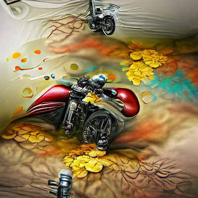 Abstract Motorcycle Art: Dynamic Form and Motion