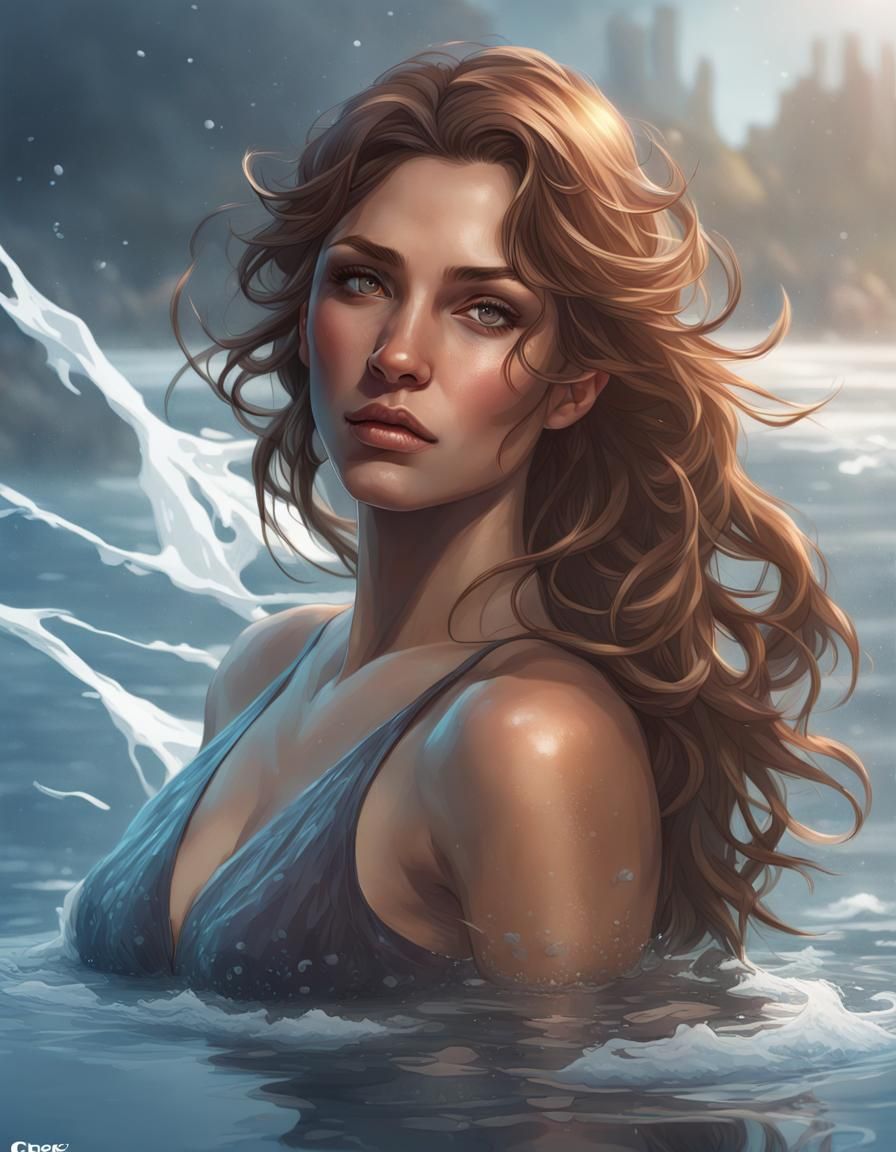 Surreal Woman-Seal Portrait in Dynamic Lighting