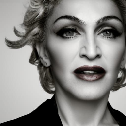 Madonna Close-Up Portrait in Studio Lighting