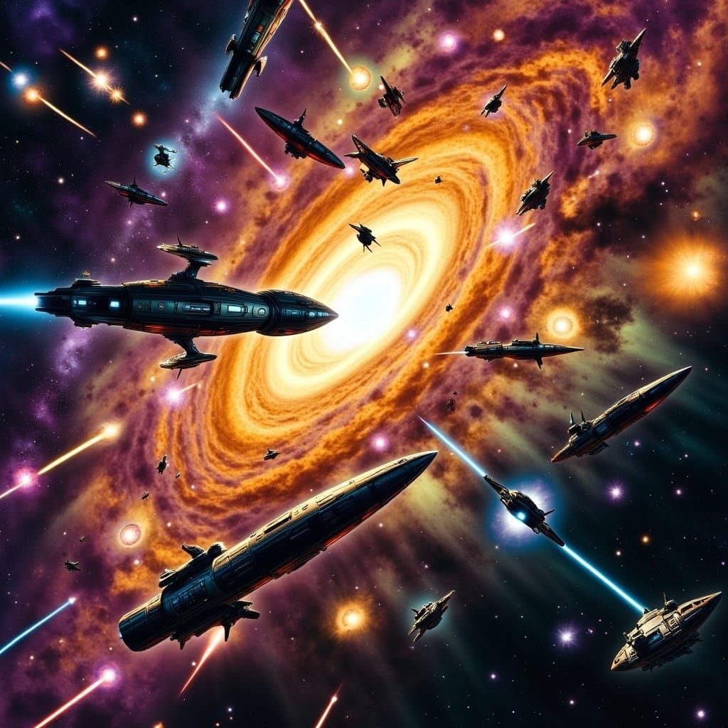 Epic Intergalactic War in Cosmic Nebula
