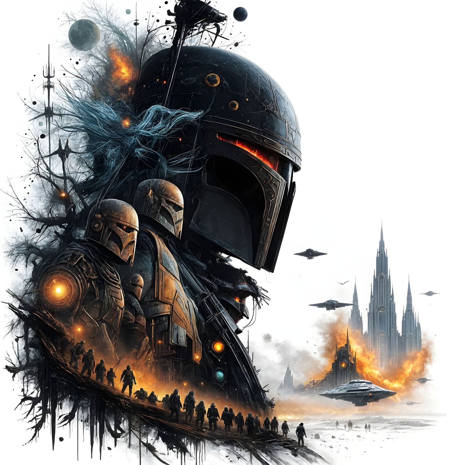 Boba Fett in a Dystopian Cyberpunk Apocalypse