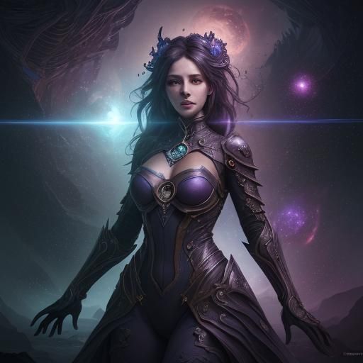 Woman Bends Space and Time: Fantasy Concept Art