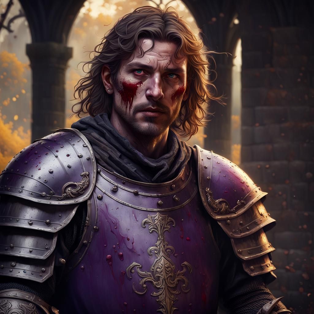 Medieval Knight Portrait in Dark Fantasy Style