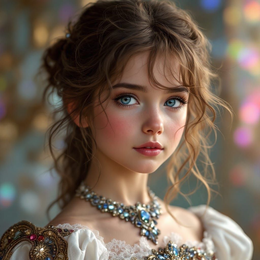 Child Princess Portrait in Hyper-Realistic Style