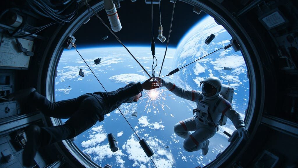 Two Souls Adrift in Zero Gravity, Separated by Wreckage and ...