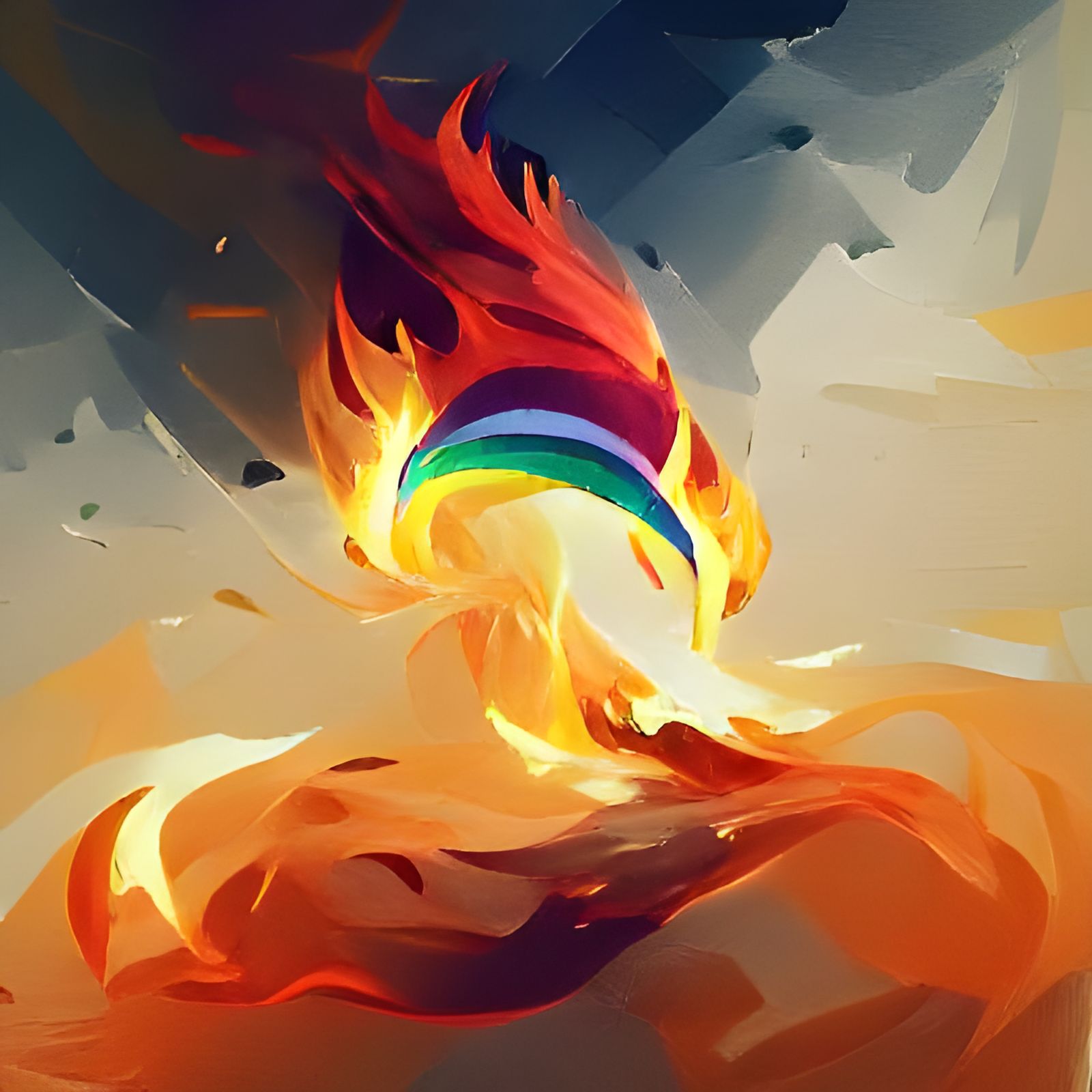 Rainbow Fire Flames
