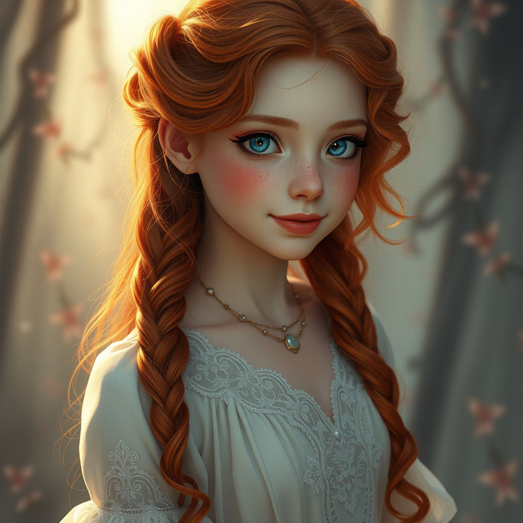 Mystical Scottish Girl in Dreamlike Fantasy Art