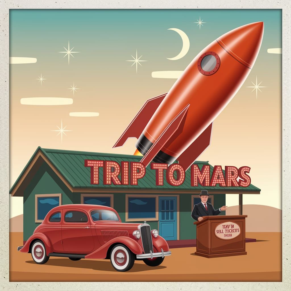 Retro-Futuristic Mars Traveler's Paradise