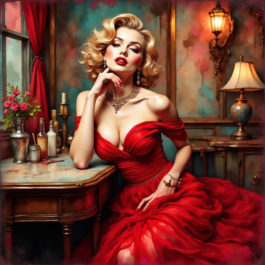 Marilyn Monroe Portrait in Warhol Style