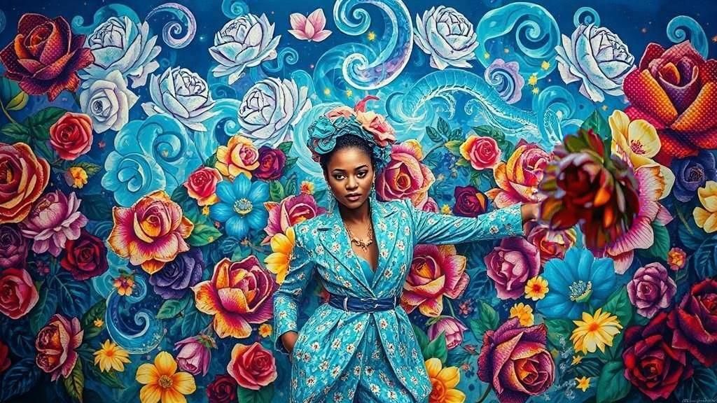 Woman with Flowers in Renaissance Impressionist Style