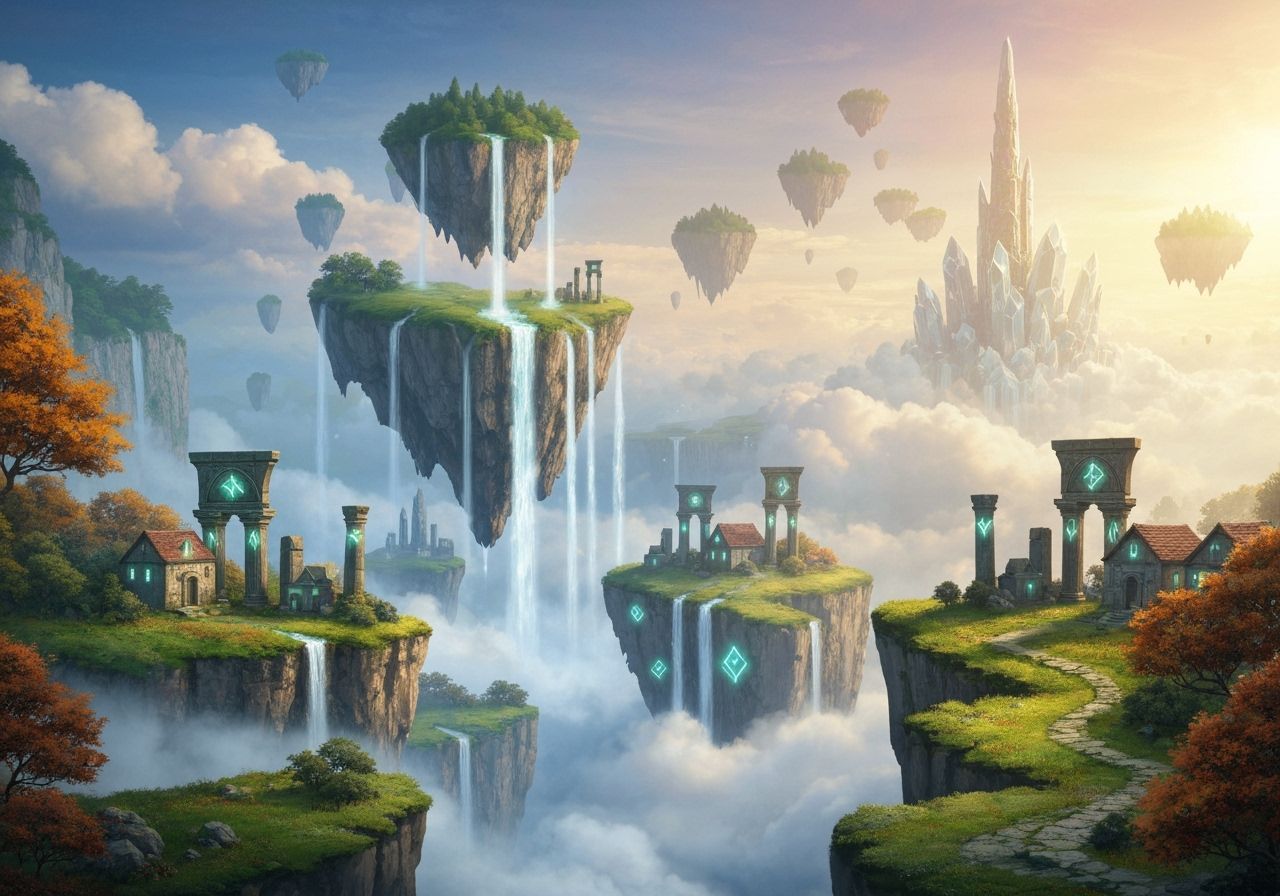 Magical Floating Islands and Ancient Ruins in Epic Fantasy R...