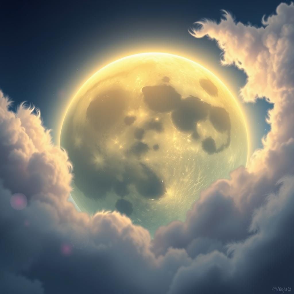 Dreamy Moon Landscape in Ethereal Concept Art Style