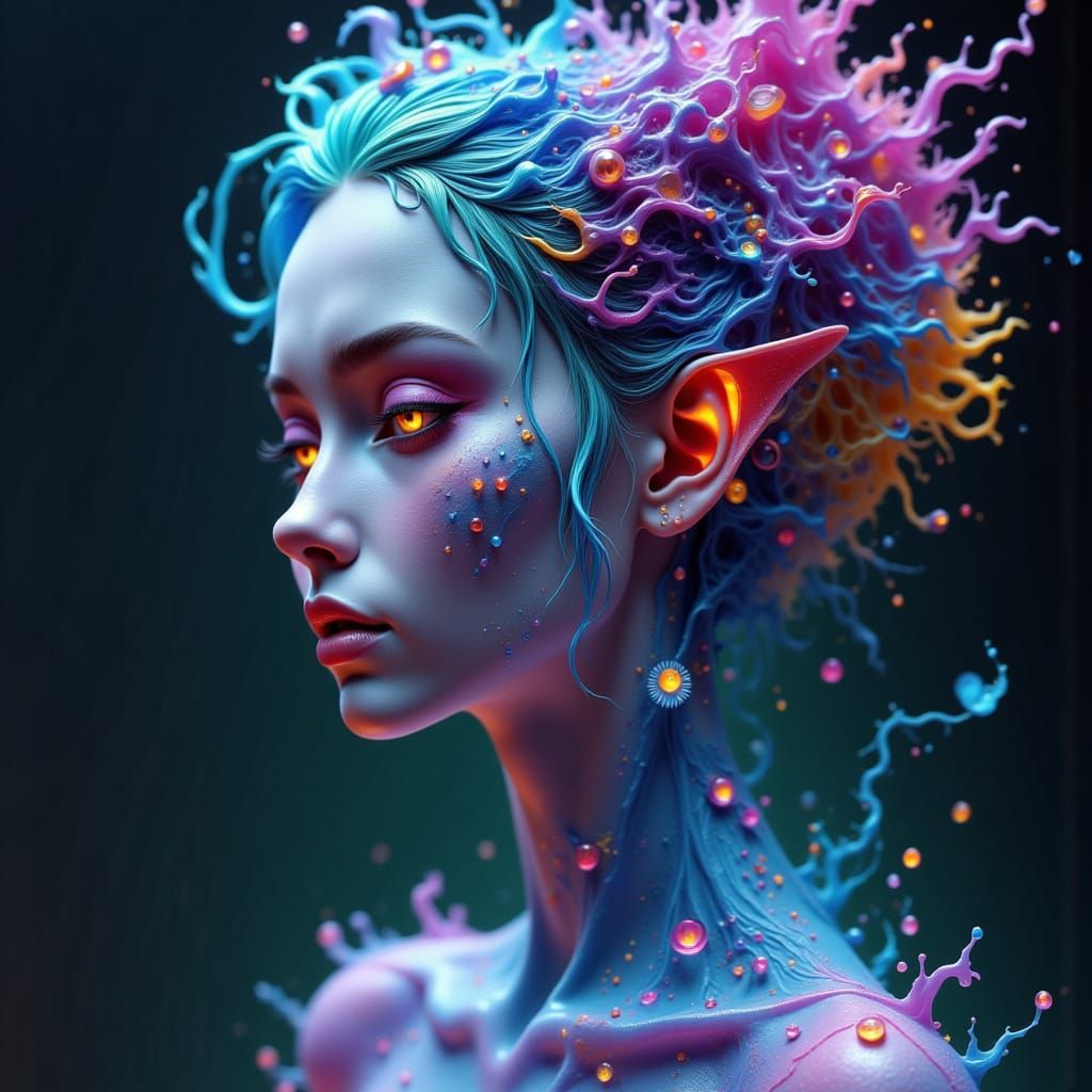 Genie in a Mirror: Detailed Fantasy Concept Art