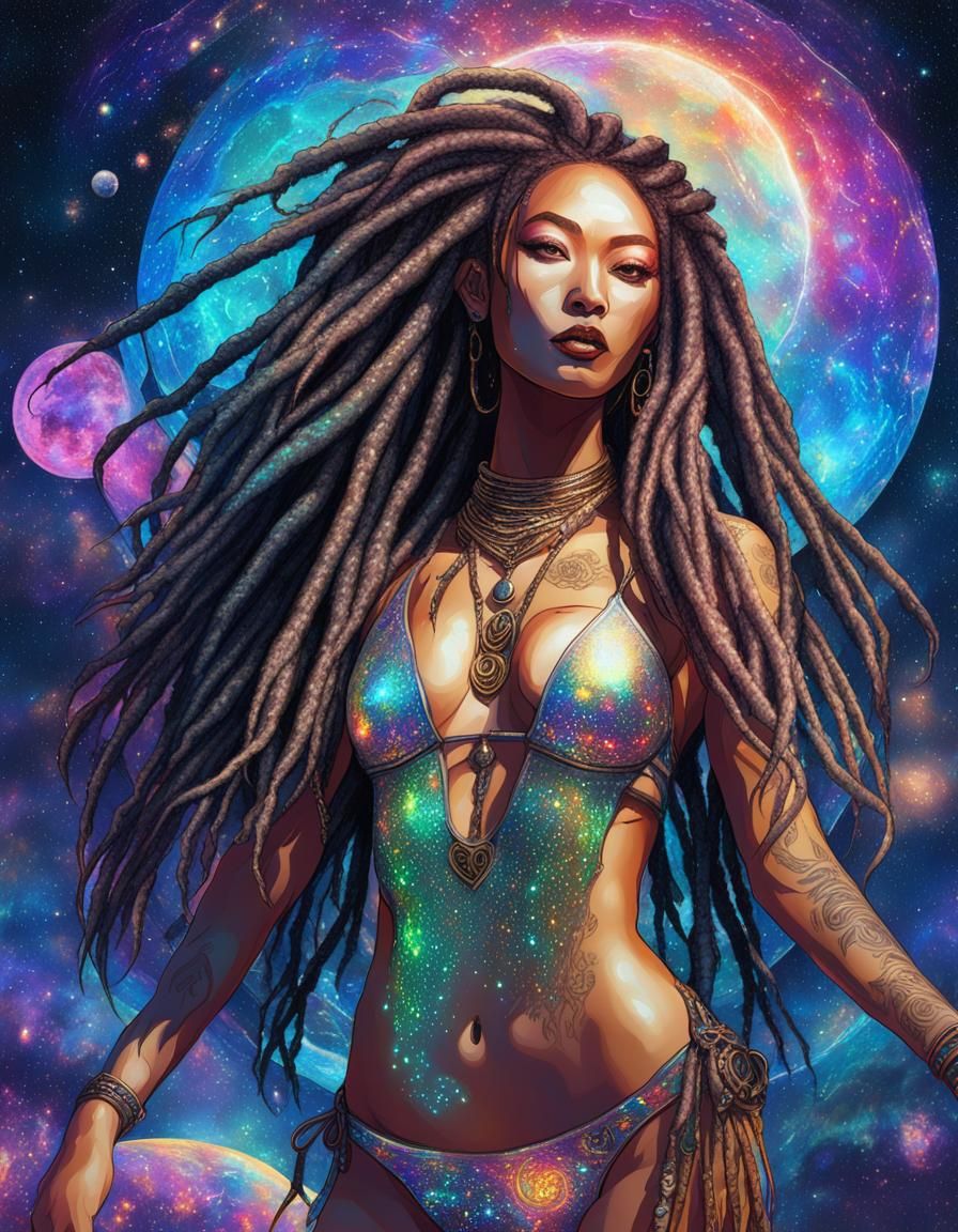 Asian Ladyboy with Dreadlocks in Visionary Style
