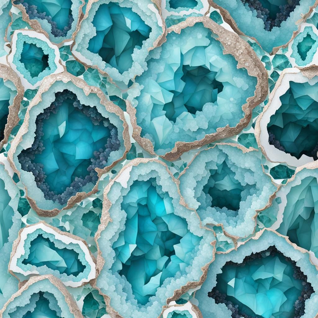 Light Blue and Teal Crystal Geode