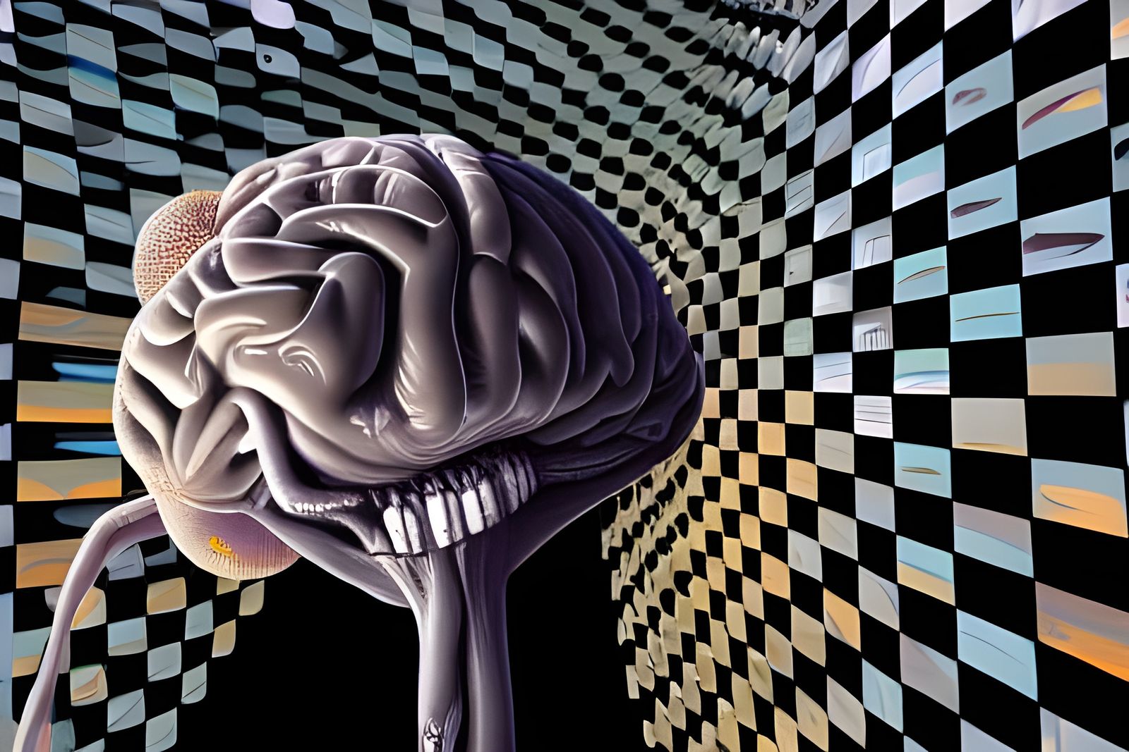 Alien Brain Enjoys Seaside Jazz, Digital Painting