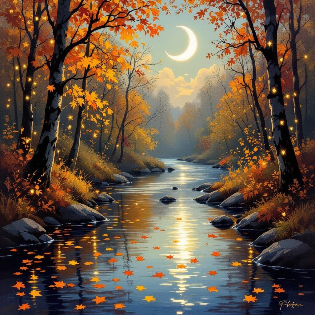 beautiful night river