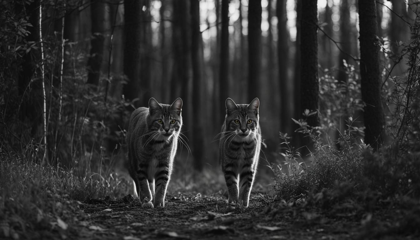 Hyperrealistic Feral Cat Hunting at Dusk