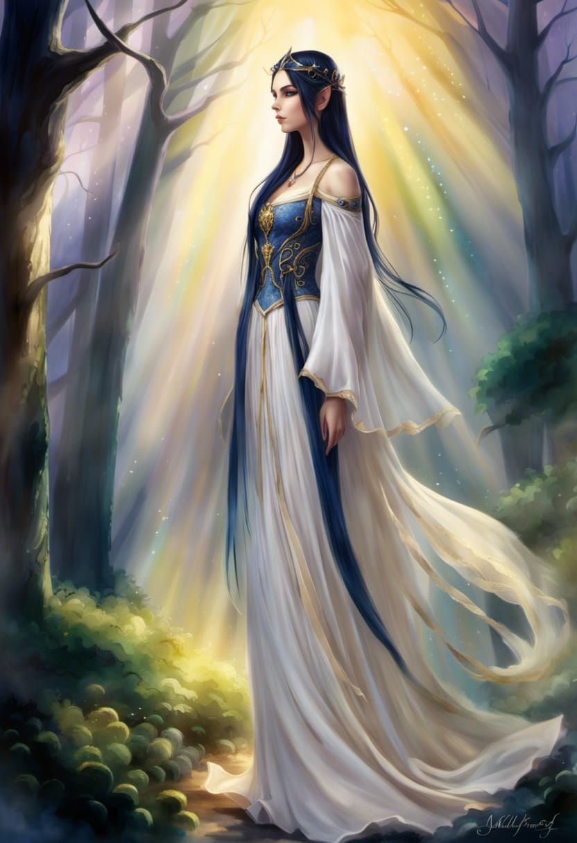 Elf queen with a dress - Before retouching