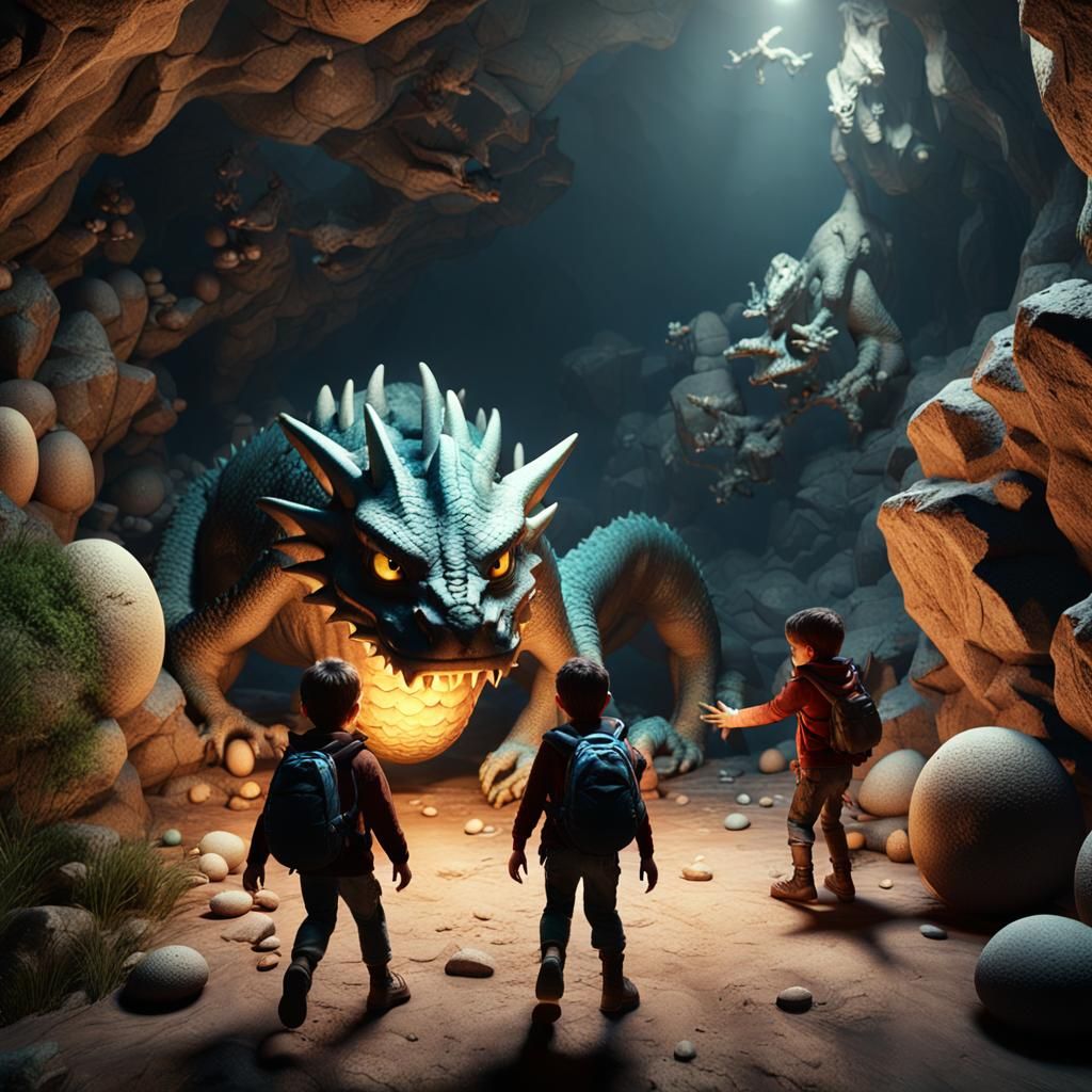 Dragon Egg Hunt in a Cinematic 3D Render