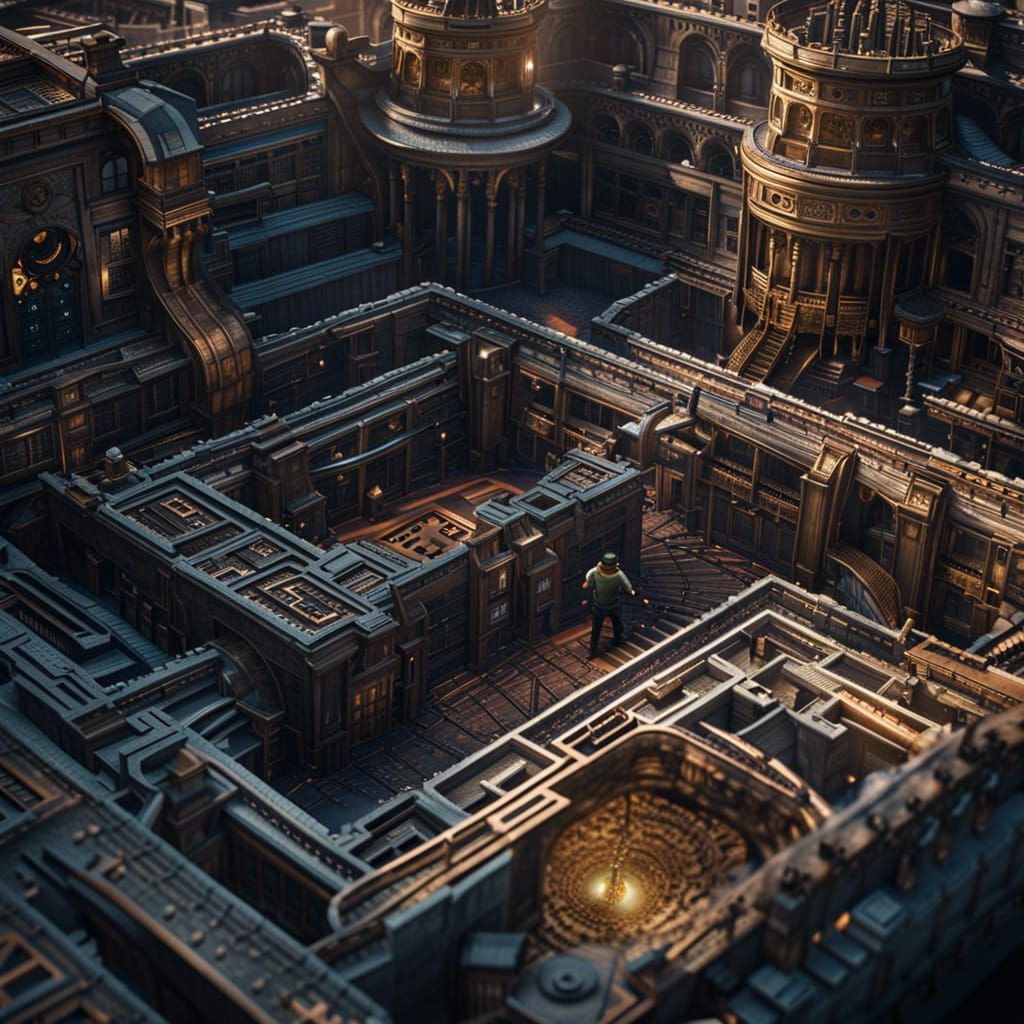 Steampunk Steel Maze Discovery in 3D