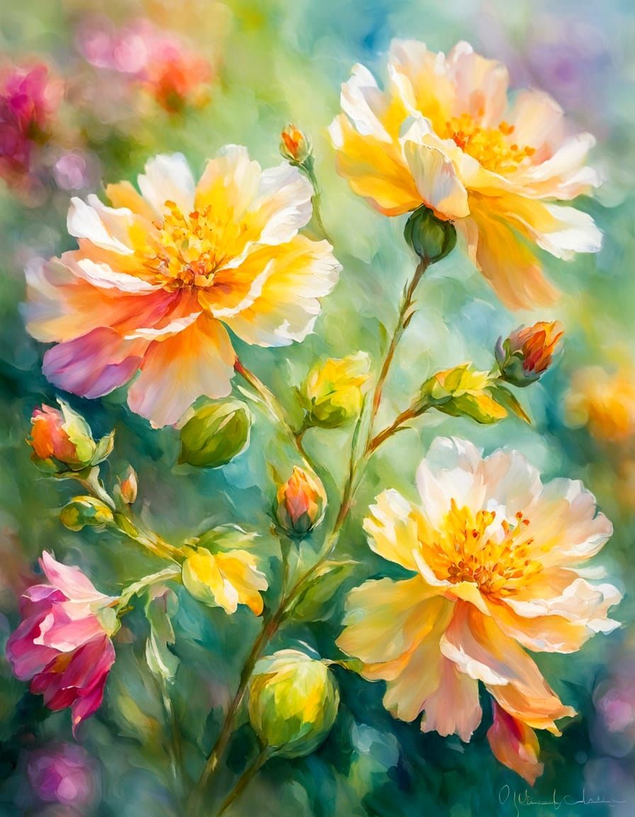 Vibrant Kerria Blossoms in Gentle Light