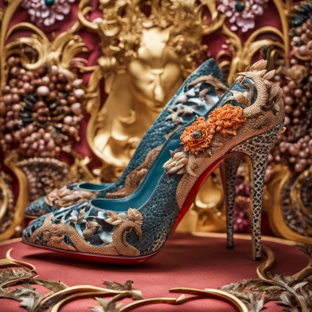 Snakeskin Shoes with Rat Hair Details, Hyperrealistic