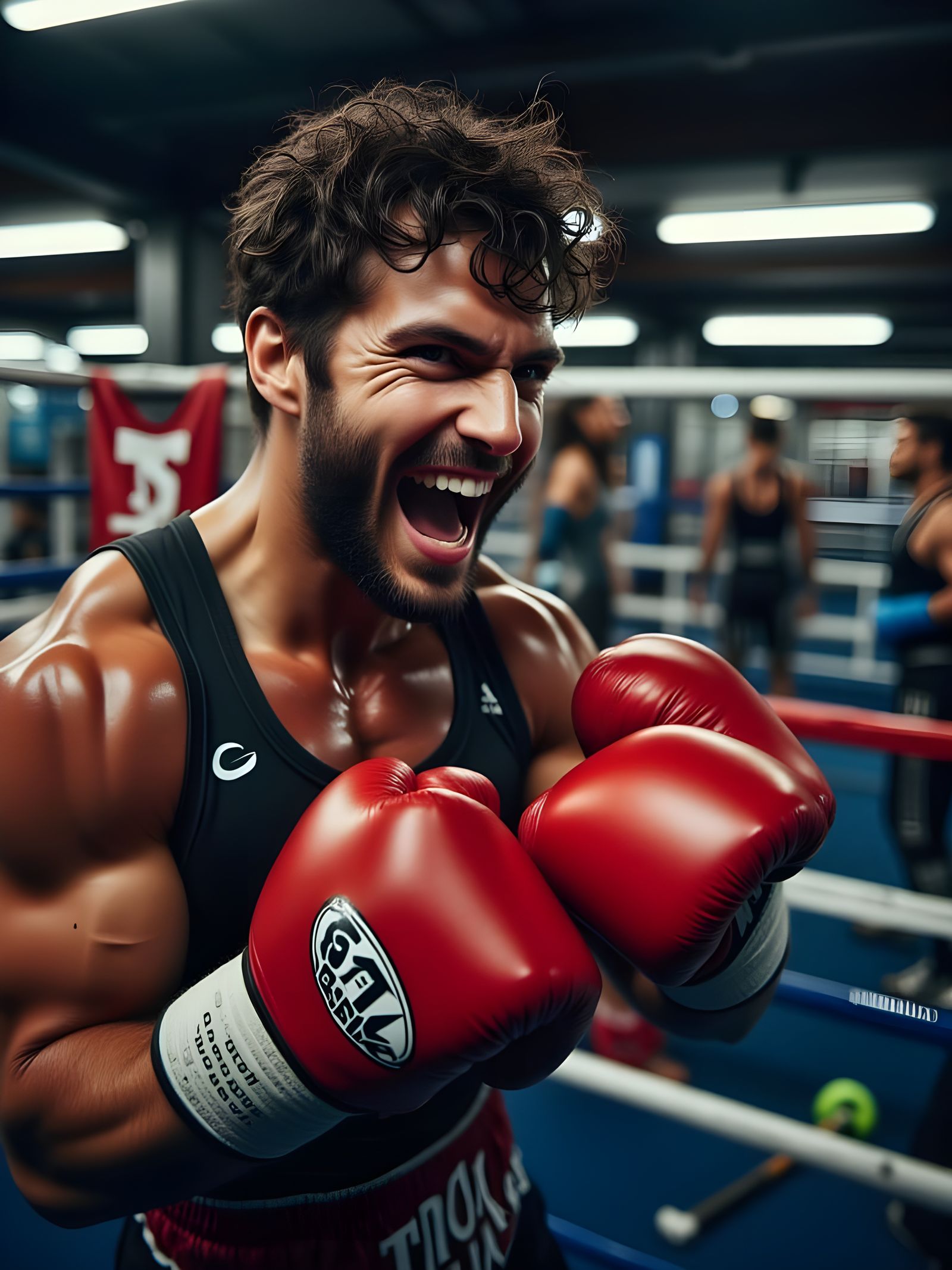 Boxer Pumps Up for Epic Fight in Gym