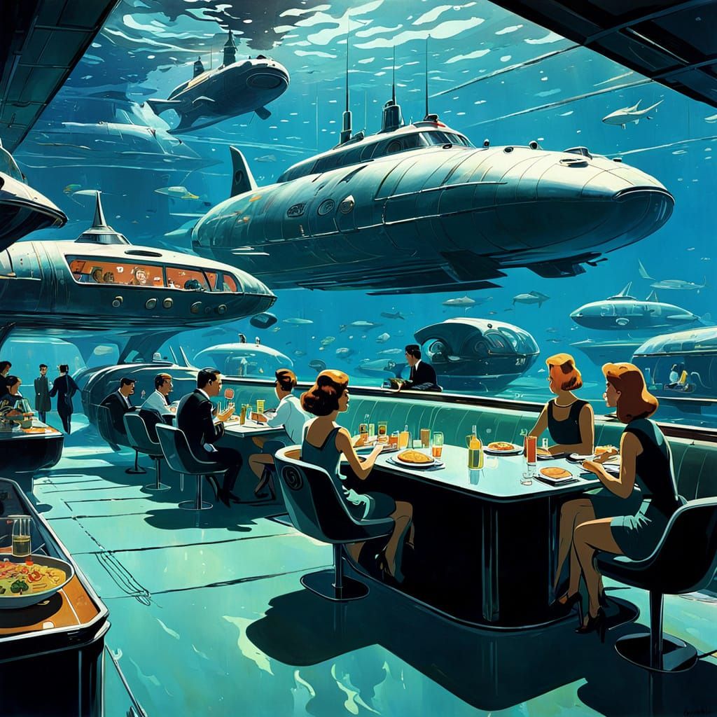 Underwater Drive-In Restaurant with Mermaid Carhops