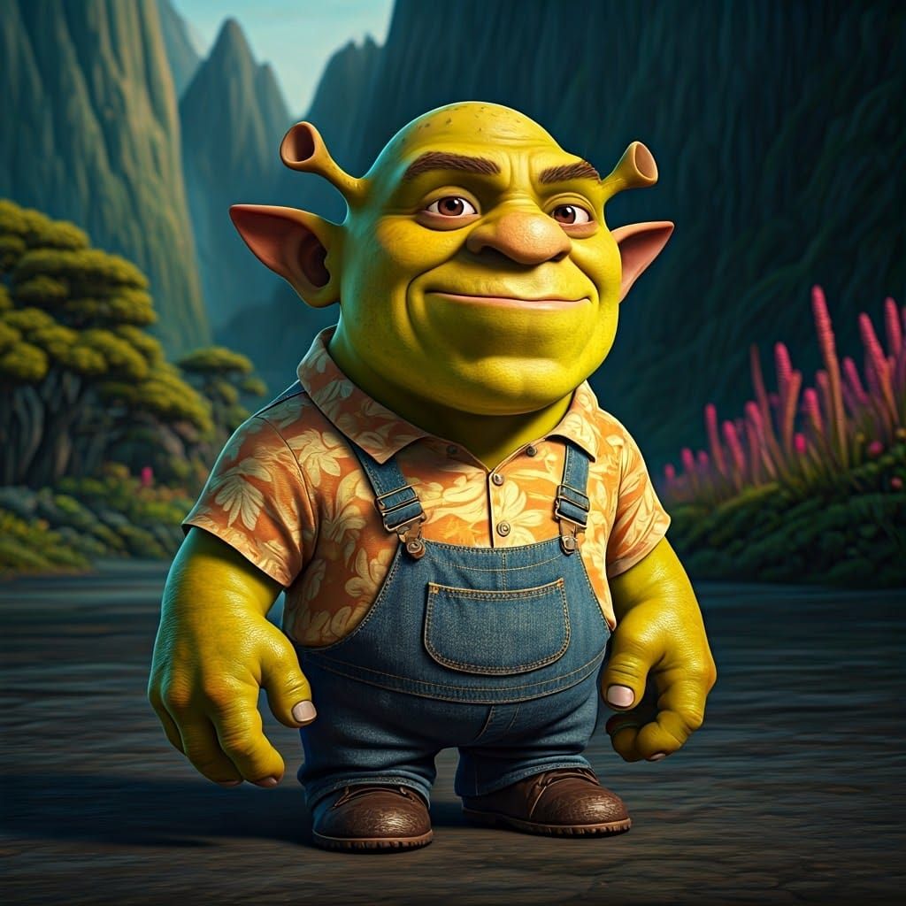 Ogre-Gru Hybrid in Fantasy Landscape, Atmospheric Concept Ar...