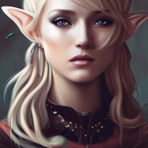 Regal Elf Woman in Dark Fantasy Style