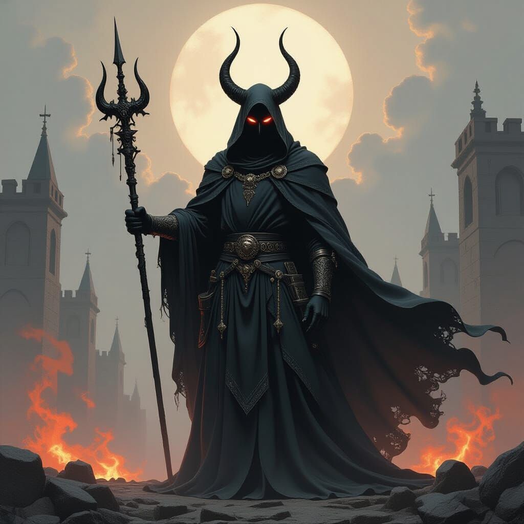 Abigor: Dark Sorcerer in Apocalyptic Battle Scene