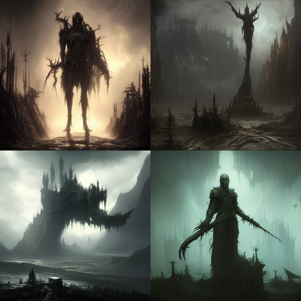 Epic Dark Fantasy City Concept Art