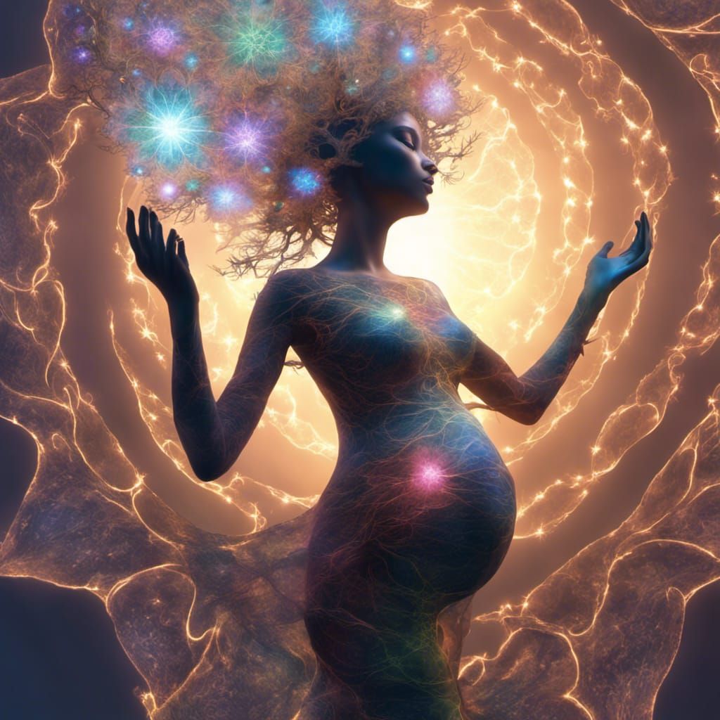 Fractal Tree Goddess with Singing Spirits