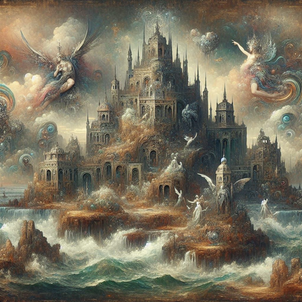 Renaissance Fantasy Art in Leonardo Da Vinci Style