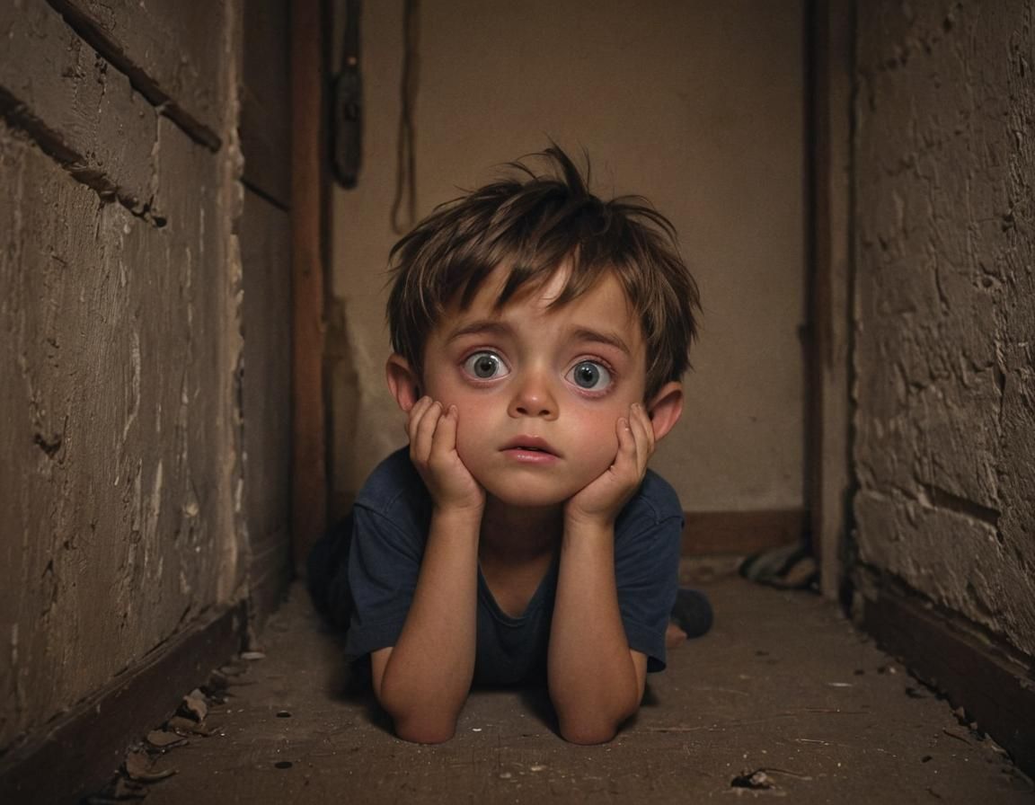 Cozy and Eerie Cyclops Boy in Old House