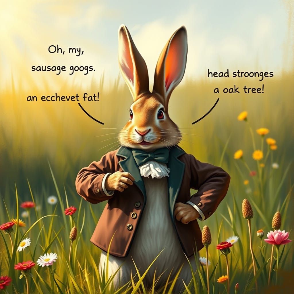 Renaissance Rabbit Reigns Confidently in Meadown