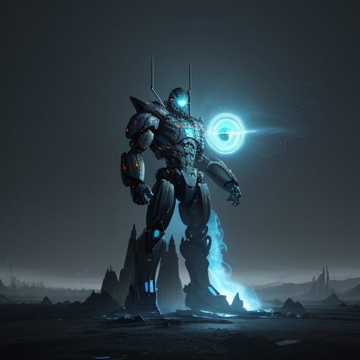 Cybernetic Death Machine in a Haunting, Unreal Engine-Inspir...