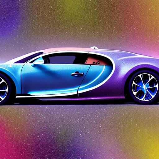 Bugatti Chiron: Holographic Astral Cosmic Illustration