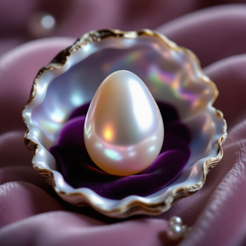 Giant Pearl in Oyster Shell, Cinematic Lighting