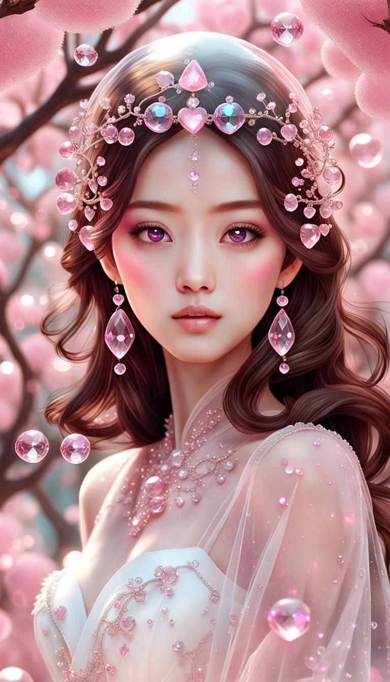 Pink Crystal Taiwanese Teen in a Fairy Tale