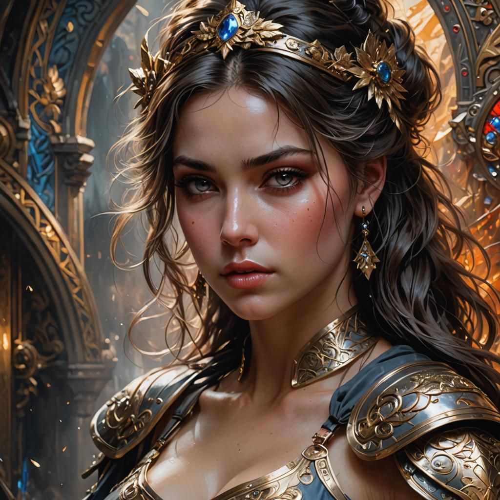 Hyperrealistic Female Super Soldier Portrait