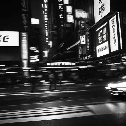 Neo-Tokyo Cityscape in Film Noir Style
