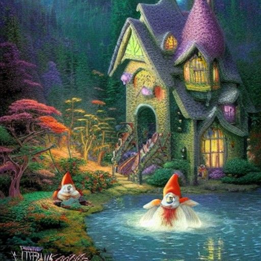 Weird Gnome Animal that lives in a lake ethereal fantasy hyp...