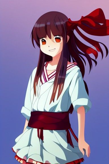 Adorable Anime Girl with Traditional Japanese Style
