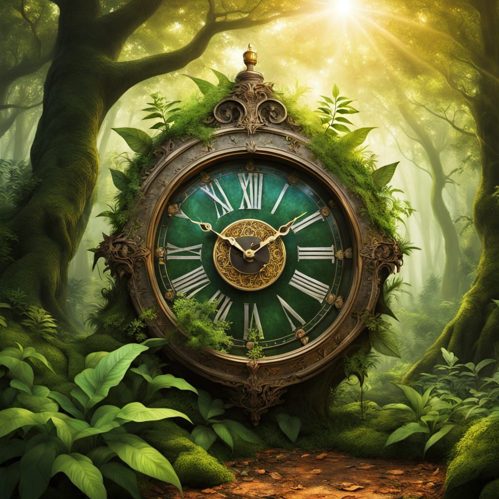Fantasy Clock in Enchanted Woods