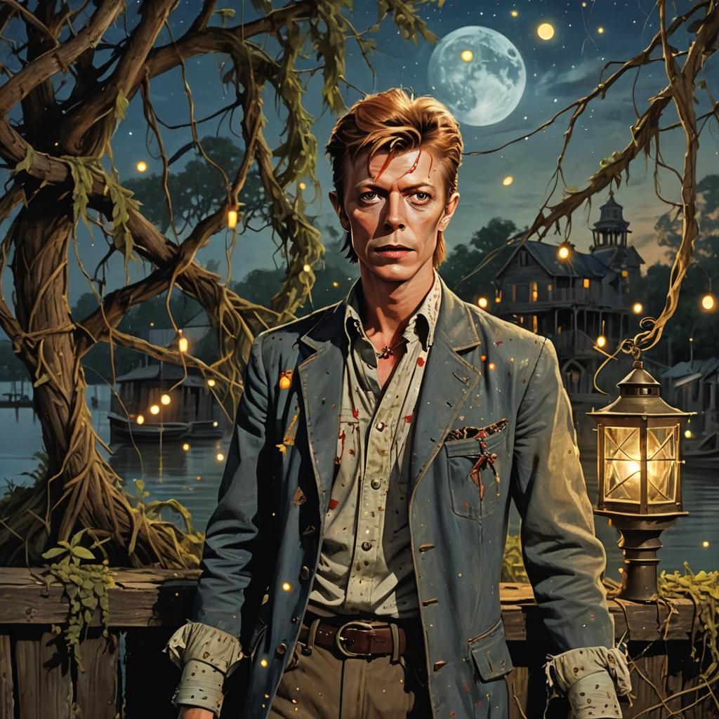 Bowie as Tom Sawyer on Mississippi Riverboat